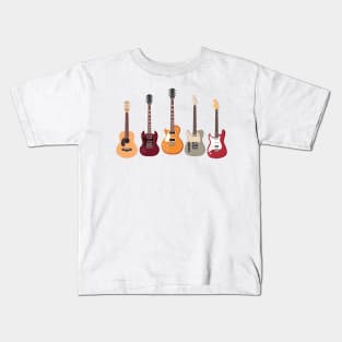 Left-Handed Guitars: Celebrating the Melodies of Southpaw Musicians Kids T-Shirt
